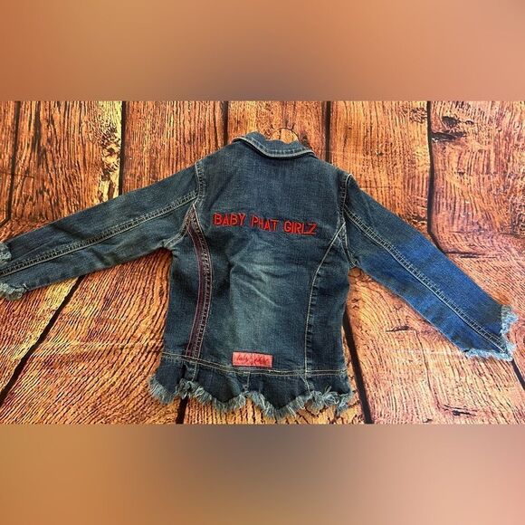 Baby‎ Phat Girls Blue Comfort Long Sleeve Front Zip Collared Jean Jacket Size 4 - Picture 4 of 7